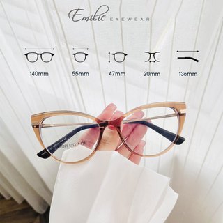 Gọng kính mắt mèo nhựa dẻo cao cấp càng lò xo Kính mắt Emilie phụ kiện thời trang 87025