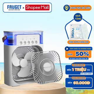 Quạt Điều Hòa Mini Phun Sương FAUGET Để Bàn 3 Cấp Độ Gió Dung Tích 600ml Chế Độ Hẹn Giờ Thông Minh, Bảo Hành 12 Tháng
