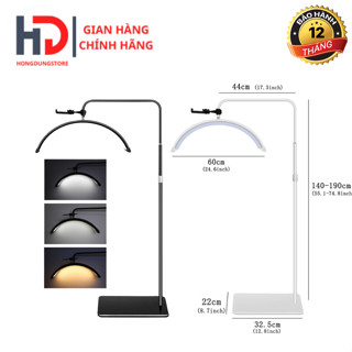 Đèn Led Spa Hình Bán Nguyệt, Đèn Soi Da Chữ C 3 Màu Ánh Sáng Dùng Cho Spa Makeup Phun Xăm, Trang Điểm Nối Mi..