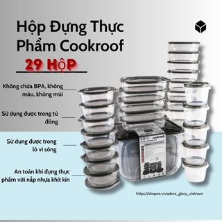  Hộp Đựng Thực Phẩm COOKROOF, Bộ Hộp đựng thực phẩm để tủ lạnh cao cấp - Hộp đựng thức ăn có nắp Cookroof