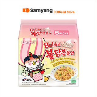 5 Gói mì khô gà cay vị Cream Carbonara Samyang Foods (140g/gói)