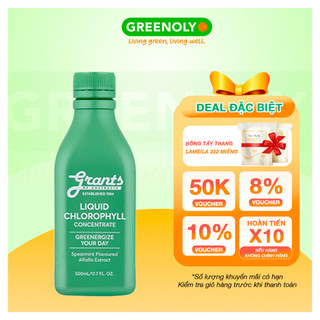 Nước Diệp Lục Cô Đặc Làm Sáng Da Grants Liquid Chlorophyll Concentrate Tăng Cường Sức Đề Kháng Thải Độc Gan Chai 500 ml