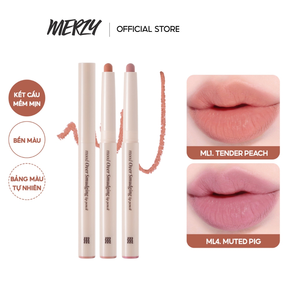 Chì Kẻ Viền Môi Merzy Mood Over Smudging Lip Pencil 0.9g