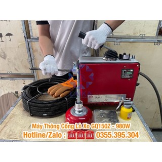 Máy thông cống gq150z công suất 980w. máy thông tối đa 40 mét đường ống và đi qua được nhiều khúc cua