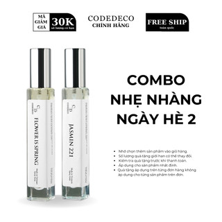 Tinh dầu thơm codedeco flower is spring + codedeco jasmin 221 10ml dạng xịt