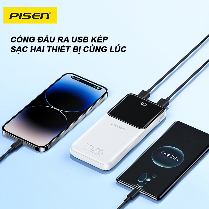 [Hỏa tốc] Sạc Dự Phòng PISEN Semi Mirror 10K 20K 30K - Pisen Việt Nam chuẩn CCC | BigBuy360 - bigbuy360.vn