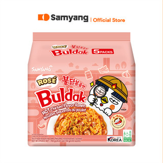  5 Gói mì khô gà cay hoa hồng Samyang Foods  Rose Buldak  140g gói 