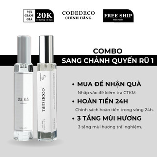 Tinh dầu thơm codedeco good girl + codedeco 25.05 10ml dạng xịt
