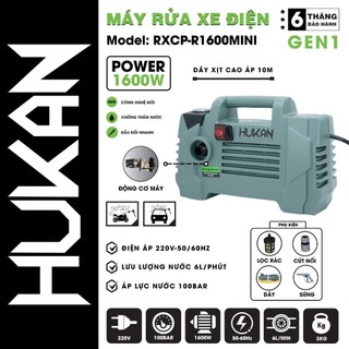  Máy rửa xe áp lực HUKAN RXCP-R1600MINI Công Suất 1600W Thiết kế hiện đại nhỏ gọn 3KG 