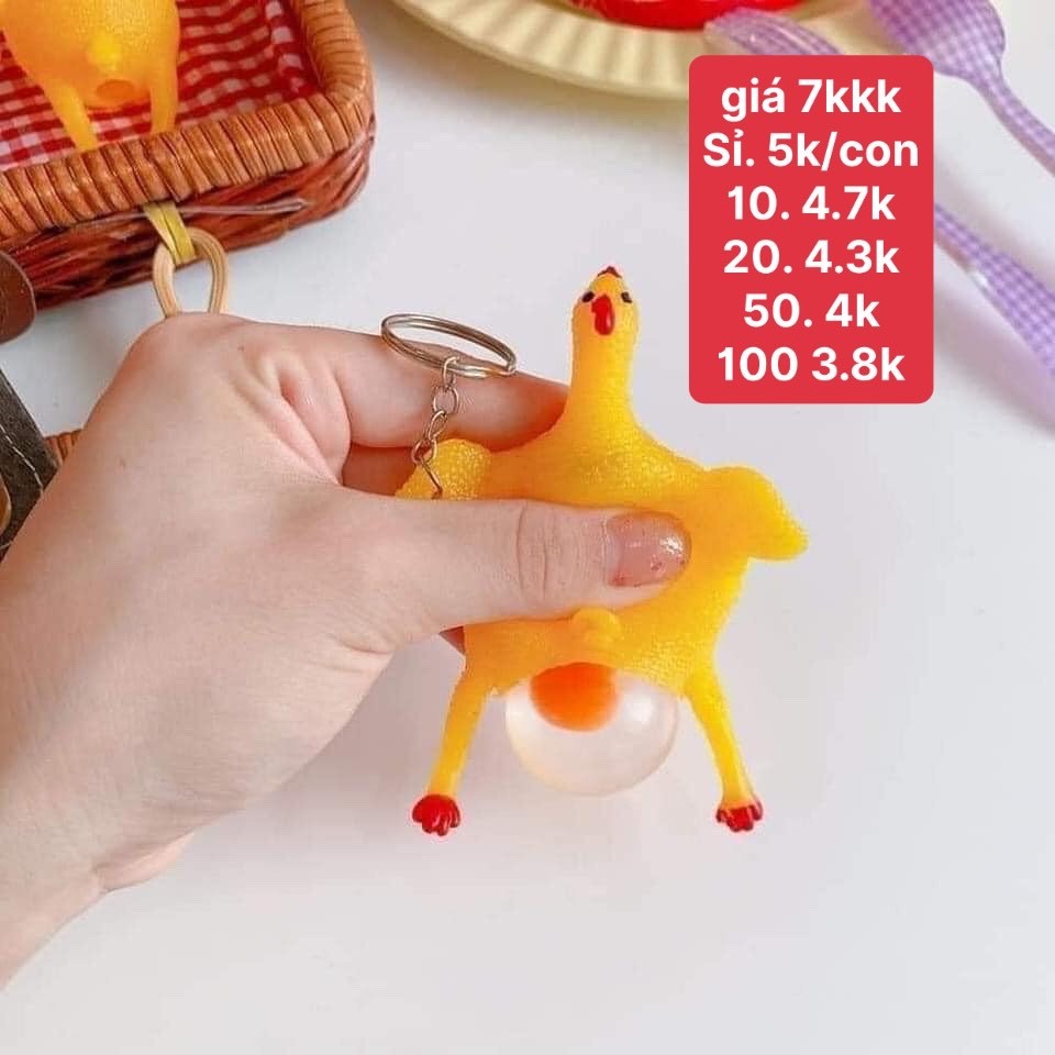 (Bán buôn-chuyên sỉ) Móc khoá gà đẻ trứng (con)