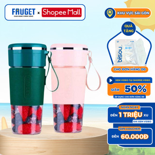 Máy Xay Sinh Tố Cầm Tay, Máy Xay Sinh Tố FAUGET Dung Tích 300ml 6 Lưỡi Dao Xay Tự Ngắt Khi Sạc Đầy, Bảo Hành 12 Tháng