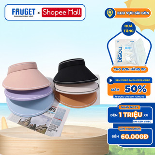 Mũ Chống Nắng Nữ FAUGET Nửa Đầu Rộng Vành, Nón Chống Nắng Hàn Quốc Chất Liệu Vải Polyester Mát Chống Tia UV Đi Biển