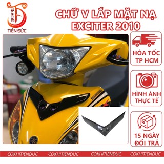 Chữ v gắn mặt nạ trước xe exciter 2010 đen ex2010 ốp ex 2010