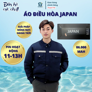  Bộ Áo - pin Điều Hoà Nhật Bản PIN 86.000mAh Áo Khoác Làm Mát Chính Hãng Chất Vải Kaki 2 Lớp Dày Dặn 