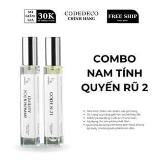 [COMBO NAM TÍNH QUYẾN RŨ 2] Tinh dầu thơm CODEDECO Guility Pour Homme + CODEDECO Code N.21 dạng xịt