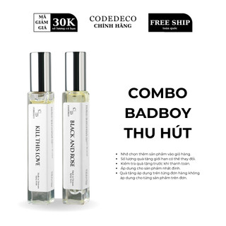 Tinh dầu thơm codedeco black and rose + codedeco kill this love 10ml dạng xịt