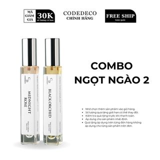 Tinh dầu thơm codedeco midnight rose + codedeco black orchid 10ml dạng xịt
