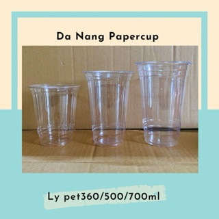 Lốc 50 ly nhựa pet trong 360/500/700ml - kèm nắp các loại