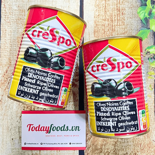 Quả oliu đen tách hạt ngâm muối crespo tây ban nha 425ml