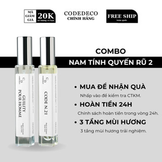 [COMBO NAM TÍNH QUYẾN RŨ 2] Tinh dầu thơm CODEDECO Guility Pour Homme + CODEDECO Code N.21 dạng xịt