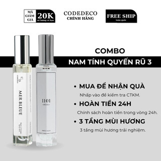 Tinh dầu thơm codedeco mer bleue + codedeco 1101 10ml dạng xịt
