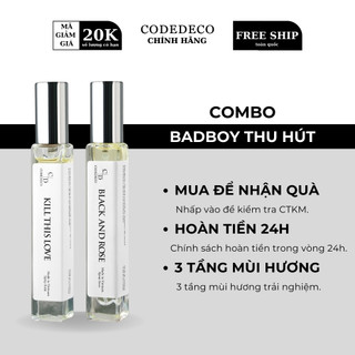 Tinh dầu thơm codedeco black and rose + codedeco kill this love 10ml dạng xịt