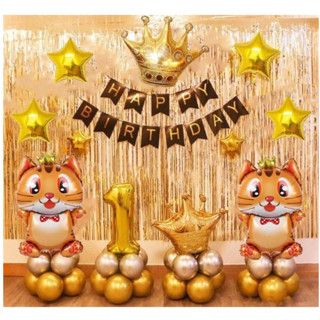 [TẶNG KÈM BƠM BĂNG DÍNH SỐ TUỔI] Combo Set Bóng Bay Trang Trí Sinh Nhật Cho Bé Trai Bé Gái Tuổi Mèo Đầy Đủ Đồ Siêu Đẹp