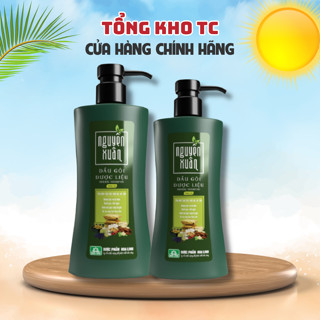 Dầu gội dược liệu Nguyên Xuân Xanh 450ml + 45ml - Dành cho tóc khô, xơ và rụng tóc - Tặng 10% thể tích