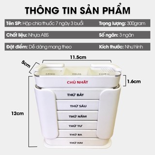 Loại 3 buổi- Hộp Chia Thuốc 7 Ngày Tiện Lợi 3 Ngăn Sáng Trưa Chiều Hàng Việt Nam Chất Lượng Cao Phiên Bản Tiếng Việt