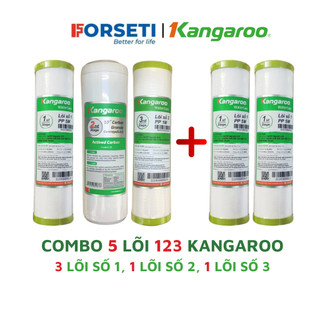 Bộ 5 lõi lọc nước Kangaroo chính hãng dùng cho máy lọc có 3 cốc lọc 10inch