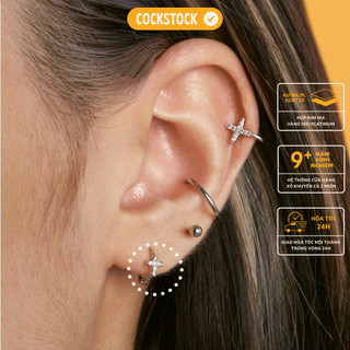 Khuyên tai chữ thập vòng Blink Cross Hoop CockStock