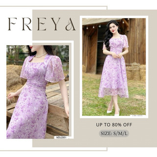 🛍Đầm váy nữ 🛍Đầm voan hoa tay bèo dáng xoè 2 lớp phong cách tiểu thư