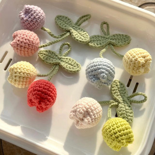 Móc khóa hoa tulip, móc khóa len, đồ handmade