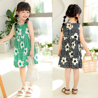 Váy Cho Bé Gái Ba Lỗ Sát Nách Mùa Hè, Đầm Bé Gái Trẻ Em Hai Dây Bản To KooKoo, Váy Hoa Xinh Bé Gái