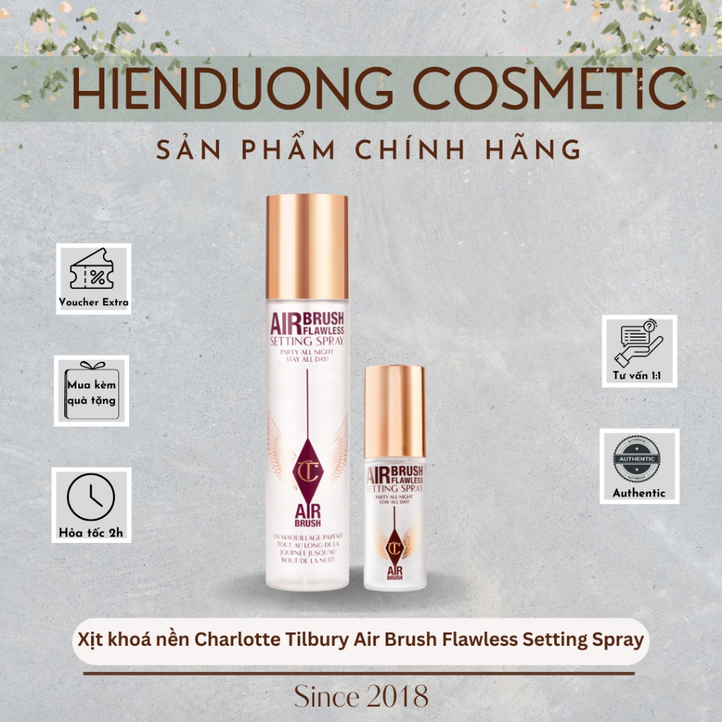 Xịt khoá nền Charlotte Tilbury Air Brush Flawless Setting Spray