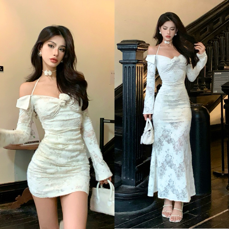 AMELIA DRESS Đầm ngắn đầm maxi ren cổ V gợi cảm thanh lịch ulzzang SAM SAM BOUTIQUE