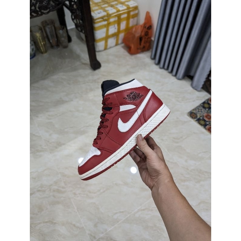 (2hand) giày Nike air Jordan 1 Mid Gym Red sz 42.5