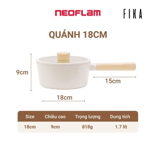 [Hàng chính hãng] Nồi sâu/ Quánh Neoflam Fika 18cm, dung tích 1.65L. Hàng có sẵn giao ngay