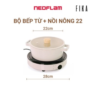 [Hàng chính hãng] Combo Nồi Fika Neoflam & bếp từ Fika Neoflam Hàn Quốc,nấu hàng ngày, quay Vlog