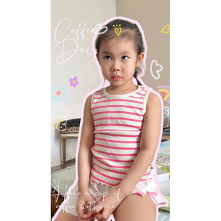 Áo + quần ba lỗ cotton tăm bé gái