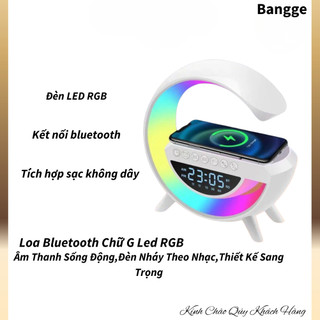 Loa Bluetooth Chữ G Led RGB, BANGGE Sạc Nhanh Không Dây,Đèn Nháy Theo Nhạc,Thiết Kế Sang Trọng