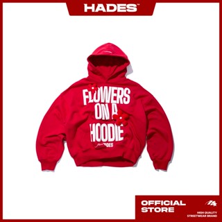 ÁO HOODIE MŨ TRÙM UNISEX VẢI NỈ BÔNG HADES FLEURS RED HOODIE - HADES BRAND CHÍNH HÃNG