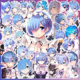 Sticker anime Re: Zero Rem, sticker waifu, sticker Rem decal trang trí điện thoại,laptop,ipad - NB.060