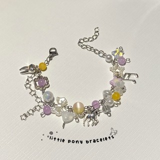 Vòng tay charm kỳ lân Little pony purple bracelet