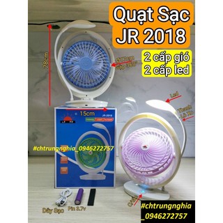 QUẠT SẠC ĐỂ BÀN CÓ ĐÈN LED BÀN HỌC ĐA NĂNG JR 2018