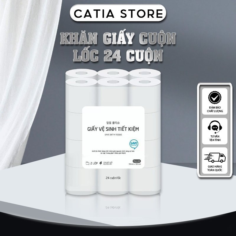 KHĂN GIẤY CUỘN LỐC 24 CUỘN
