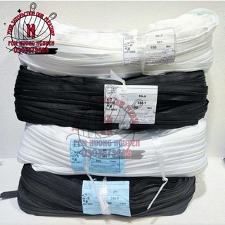 1 bành 180m dây kéo cước hkk răng 3 và răng 5 trắng đen