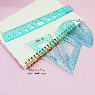 Bộ 4 món thước kẻ, thước eke dạng dẻo 20cm