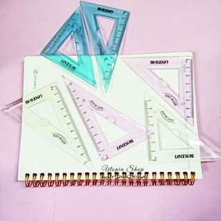 Bộ 4 món thước kẻ, thước eke dạng dẻo 20cm