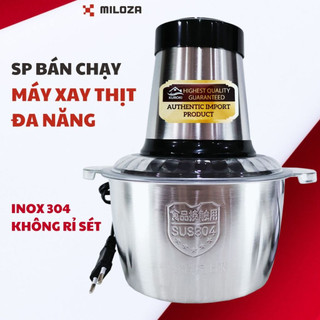 Máy Xay Thịt Đa Năng - Máy Xay Thịt - Cối Inox 304 Không Rỉ, Xoay Khỏe, Nhuyễn Rau Củ, Tỏi Ớt - 4 Lưỡi Sắc Bén [MILOZA]